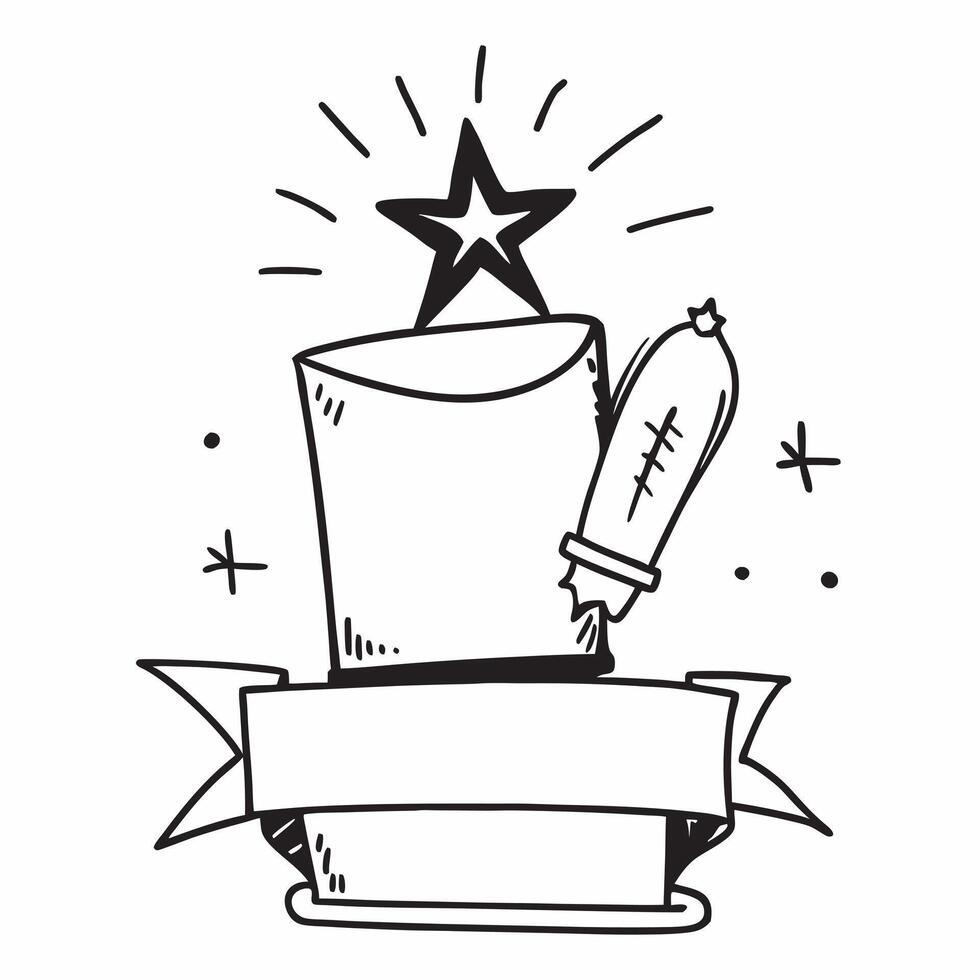 Clean Gold star and a trophy symbolizing excellence and achievement with ample space for text concept as A gold star next to a trophy representing excellence and outstanding achievement vector