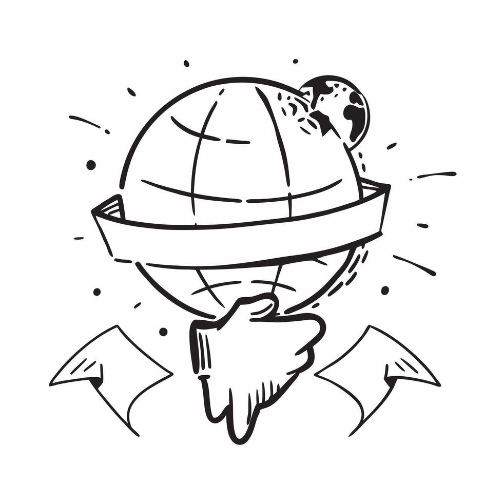 Clean Globe symbol with copy space for print materials concept as A versatile globe symbol with ample copy space suitable for print materials like brochures flyers and posters to highlig vector