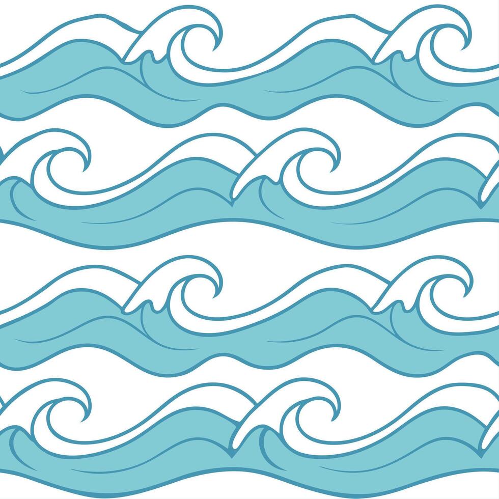 Clean Gentle ocean waves seamless tile pattern with foamy water and a calm beach setting concept as Gentle ocean waves with foamy water create a peaceful seamless tile pattern for a rela vector