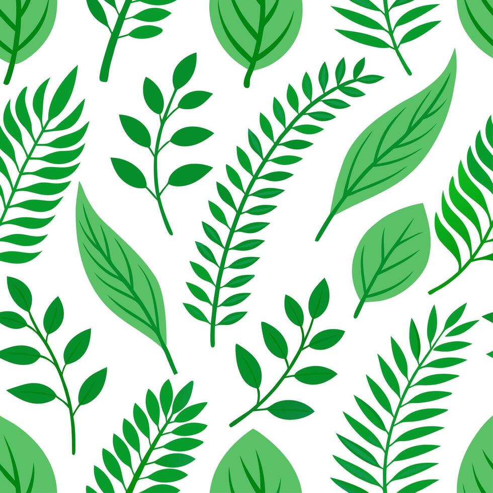 Clean Fresh spring greenery seamless tile pattern featuring vibrant green leaves ferns and tender shoots concept as Vibrant green leaves ferns and tender shoots create a fresh natural sp vector