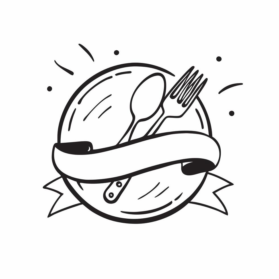 Clean Fork and spoon icon with space for text and images concept as A simple fork and spoon icon design featuring ample space for both text and images perfect for illustrating dinner the vector