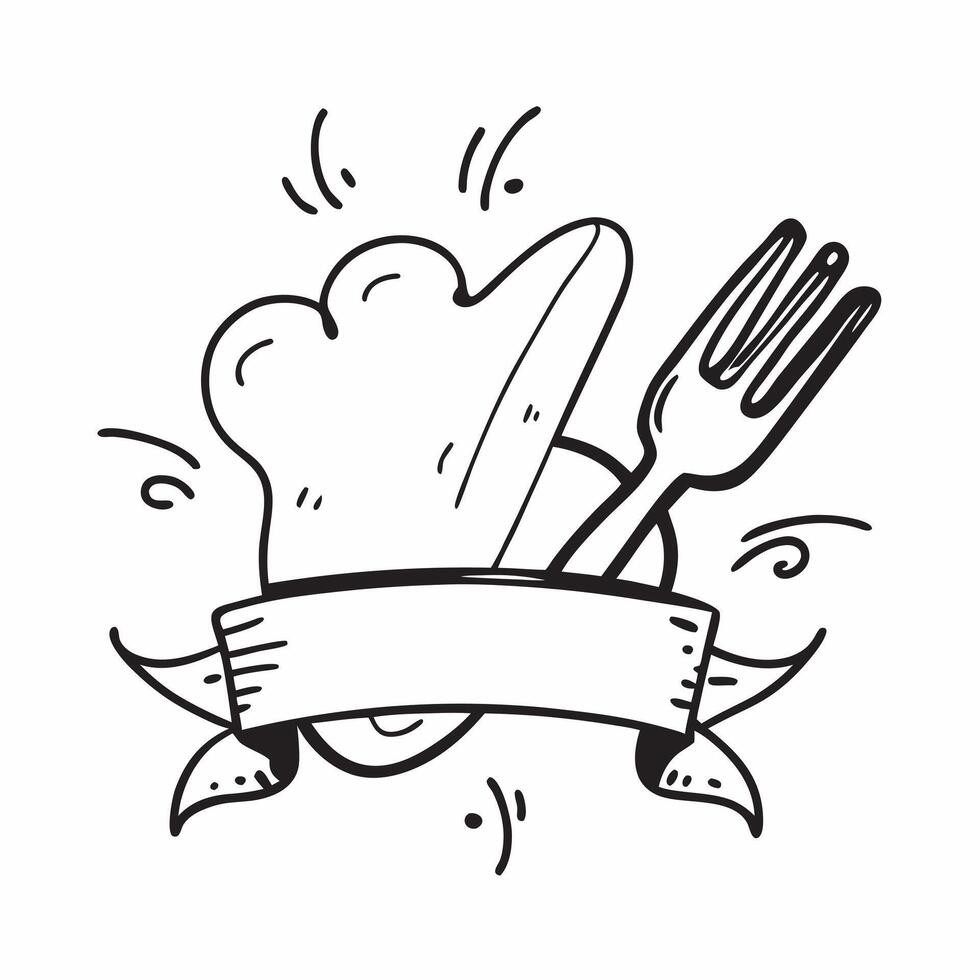Clean Fork and a knife symbolizing dining essentials with ample space for text concept as A fork and a knife representing essential utensils for dining in restaurants and pubs with room vector