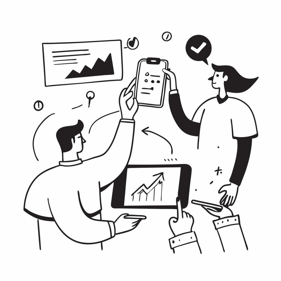 Clean Flat design as Sales team collaborating in a virtual meeting concept as A illustration of a sales team collaborating in a virtual meeting using conferencing tools with Set 6 vector