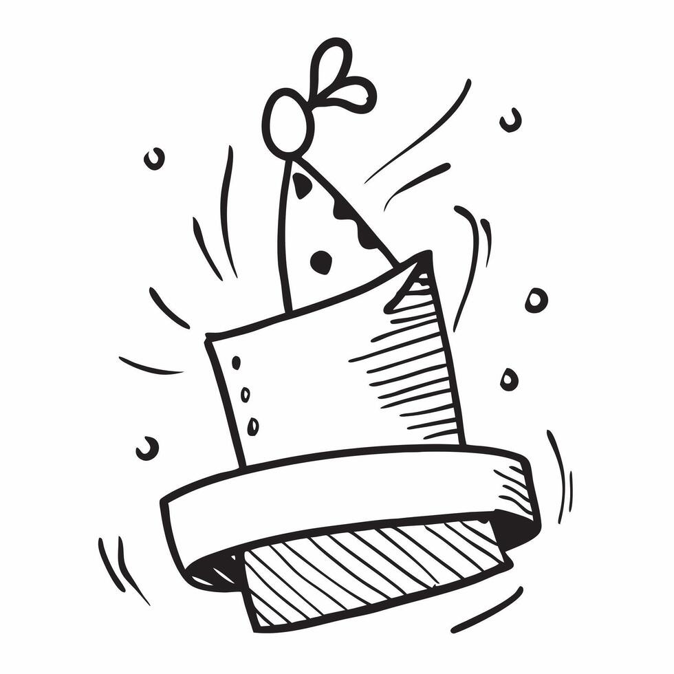 Clean Flat design as Party hat icon with copy space on a white background concept as A icon image of a party hat icon with generous copy space on a white background ideal for celebrati vector