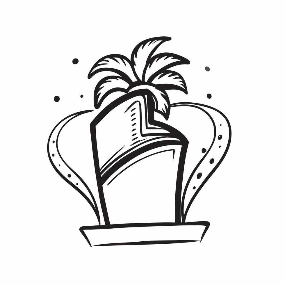 Clean Flat design as Palm tree icon with copy space on a white background concept as A icon image of a palm tree icon with generous copy space on a white background ideal for tropical Set 3 vector