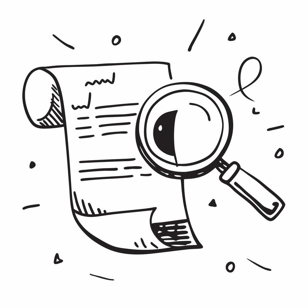 Clean Flat design as Magnifying glass icon with copy space on a blue background concept as A image of a magnifying glass icon with generous copy space on a blue background ideal f vector