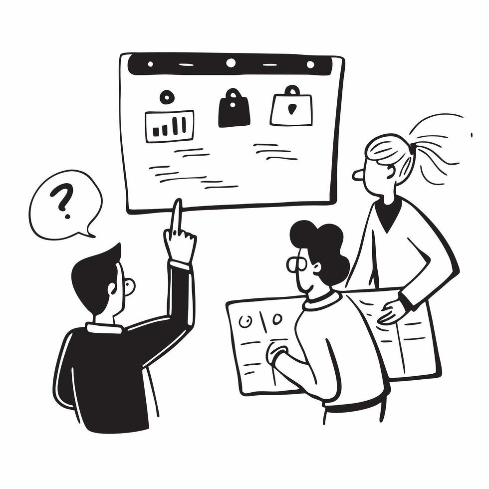 Clean Flat design as Manager conducting a team meeting with visual aids concept as A illustration of a manager conducting a team meeting with visual aids featuring a 3 color schem Set 3 vector