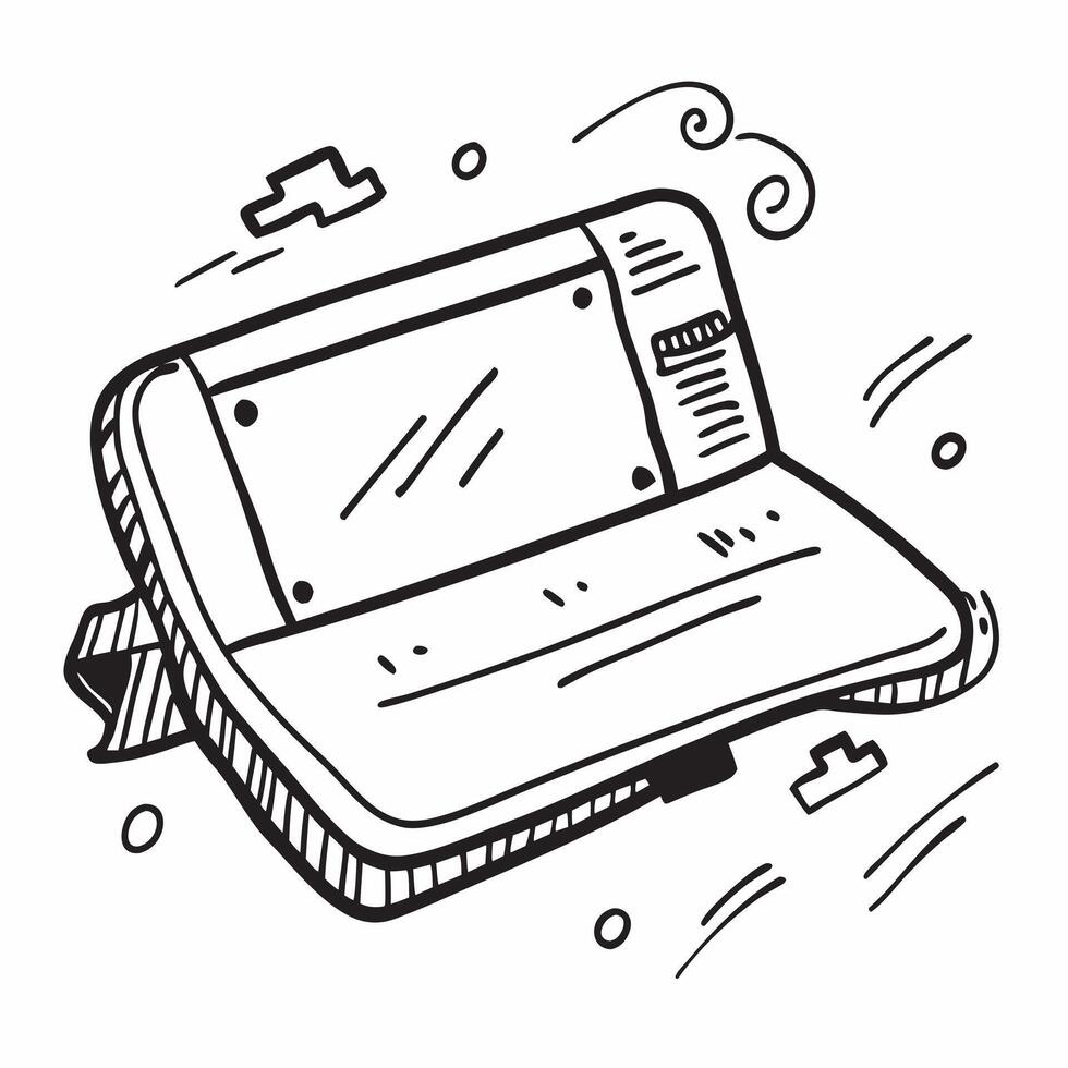 Clean Flat design as Laptop icon with copy space on a tech themed background concept as A image of a laptop icon with generous copy space on a tech themed background ideal for tec vector