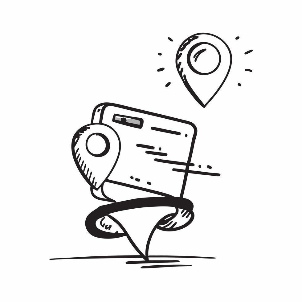Clean Flat design as GPS icon with copy space on a white background concept as A icon image of a GPS icon with ample copy space on a white background perfect for navigation and driver Set 2 vector
