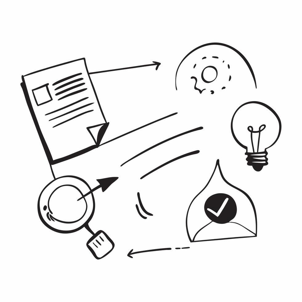 Clean Flat design as Doodle line icon of a clock concept as A doodle line icon of a clock representing time management scheduling and business productivity ideal for organizational and e vector