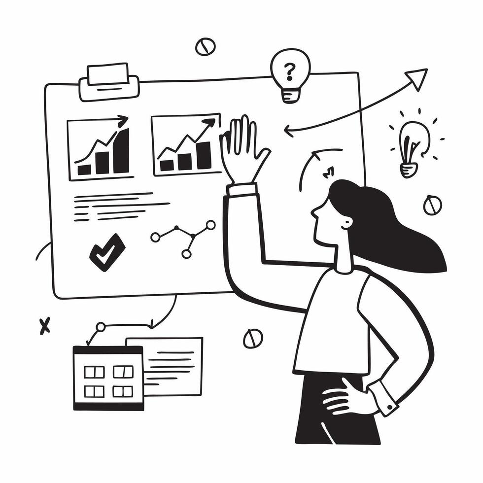 Clean Flat design as Colleagues discussing business strategy in a conference room concept as A icon illustration of colleagues discussing business strategy in a conference room utilizi Set 2 vector