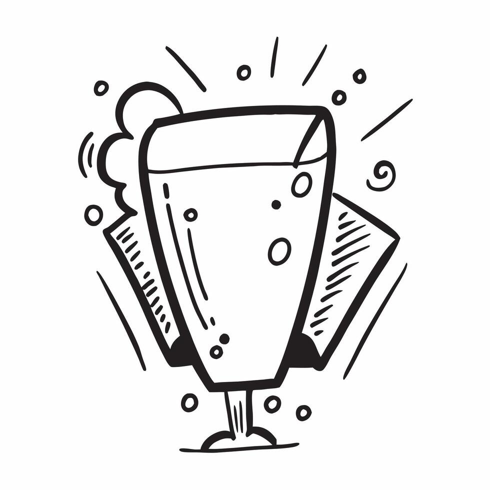 Clean Flat design as Champaign glass icon with copy space on a blue background concept as A icon image of a champagne glass icon with ample copy space on a blue background ideal for ce Set 2 vector