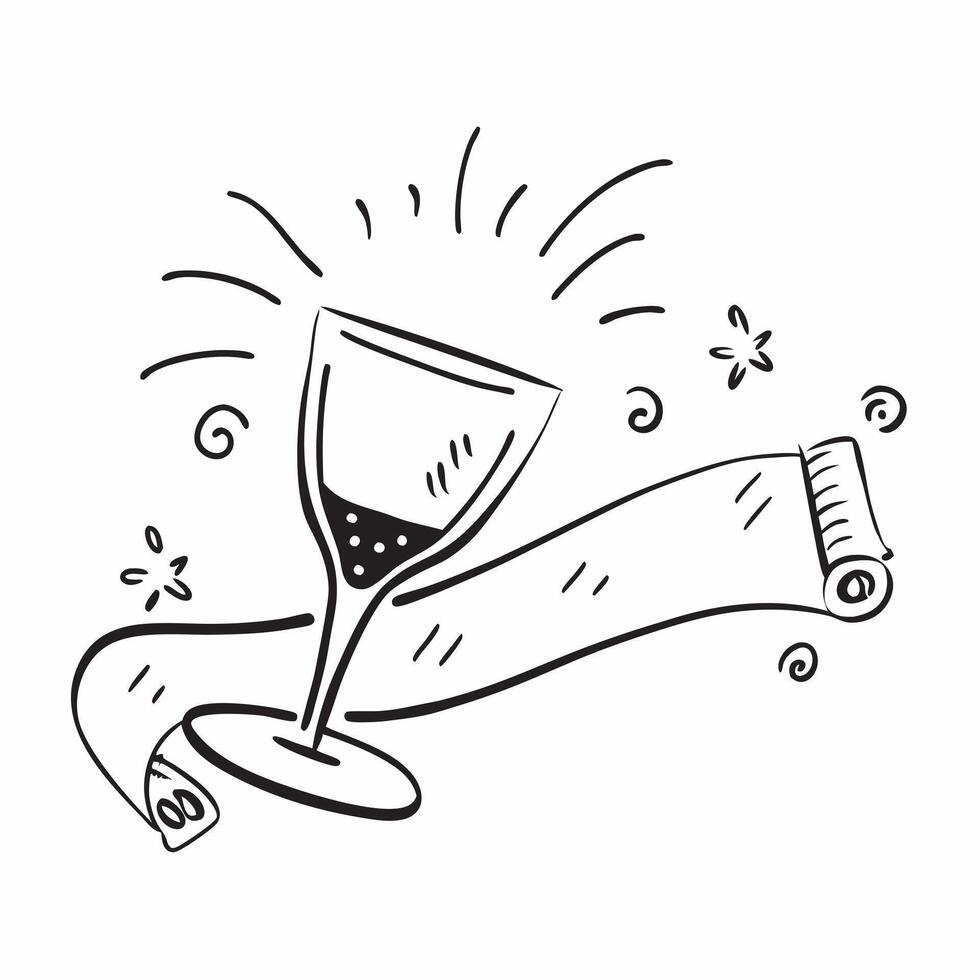 Clean Flat design as Champaign glass icon with copy space on a blue background concept as A icon image of a champagne glass icon with ample copy space on a blue background ideal for ce vector