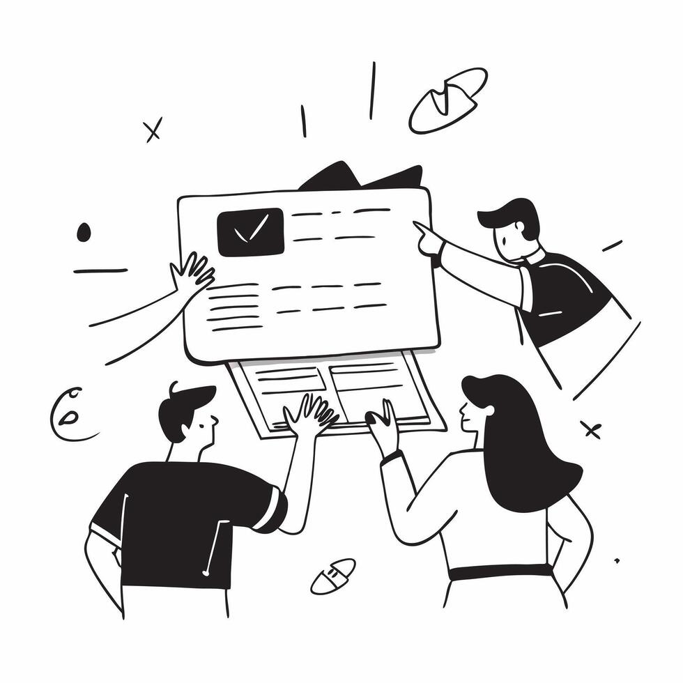 Clean Flat design as Business team evaluating risks in a strategic planning meeting concept as A icon illustration of a business team evaluating risks in a strategic planning meeting u Set 2 vector