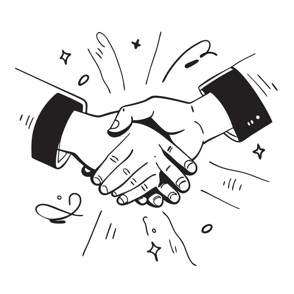 Clean Flat design as Business partners shaking hands after a successful meeting concept as A icon illustration of business partners shaking hands after a successful meeting utilizing a Set 2 vector