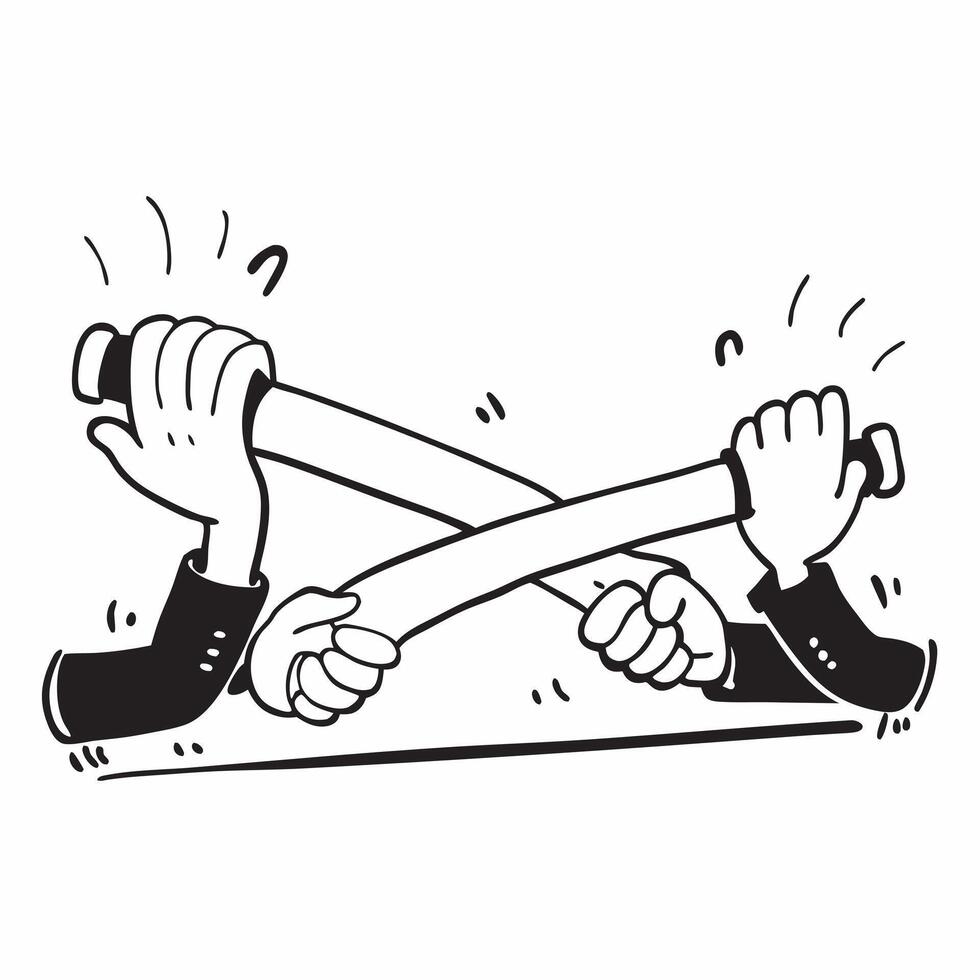 Clean Figures in a tug of war symbolizing competition and team challenge with ample space for text concept as Figures engaged in a tug of war representing the competitive aspect of team vector