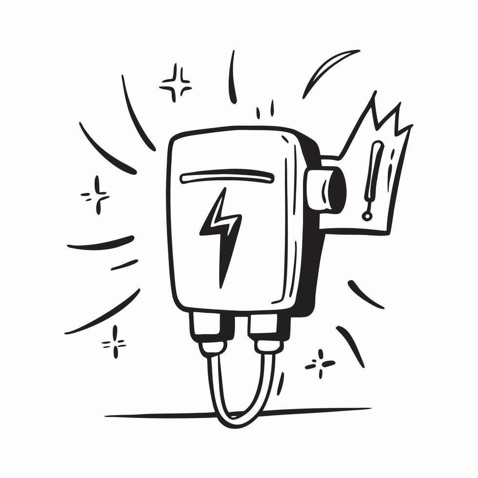 Clean EV charger and a lightning bolt icon symbolizing fast charging with ample space for text concept as An EV charger and a lightning bolt icon representing the concept of fast chargi vector