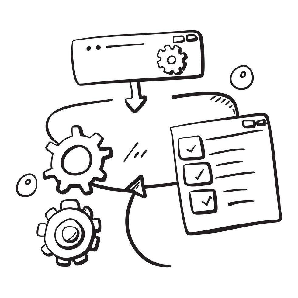 Clean ERP system and gear icon with copy space for website banners concept as A sleek ERP system and gear icon with generous copy space suitable for creating eye catching website banners vector