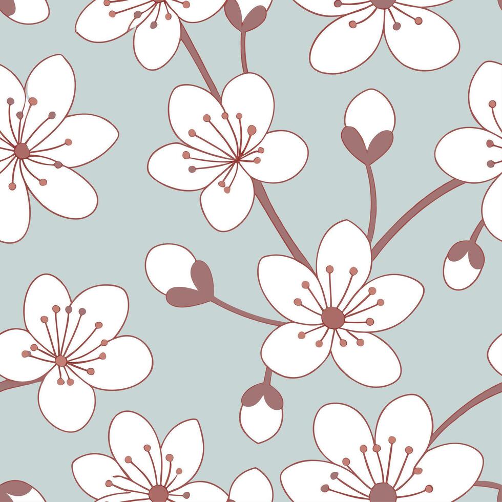 Clean Elegant spring seamless tile pattern with soft blossoms and pastel shades for gentle spaces concept as Soft and elegant spring blossoms arranged in a seamless pattern with pastel s vector