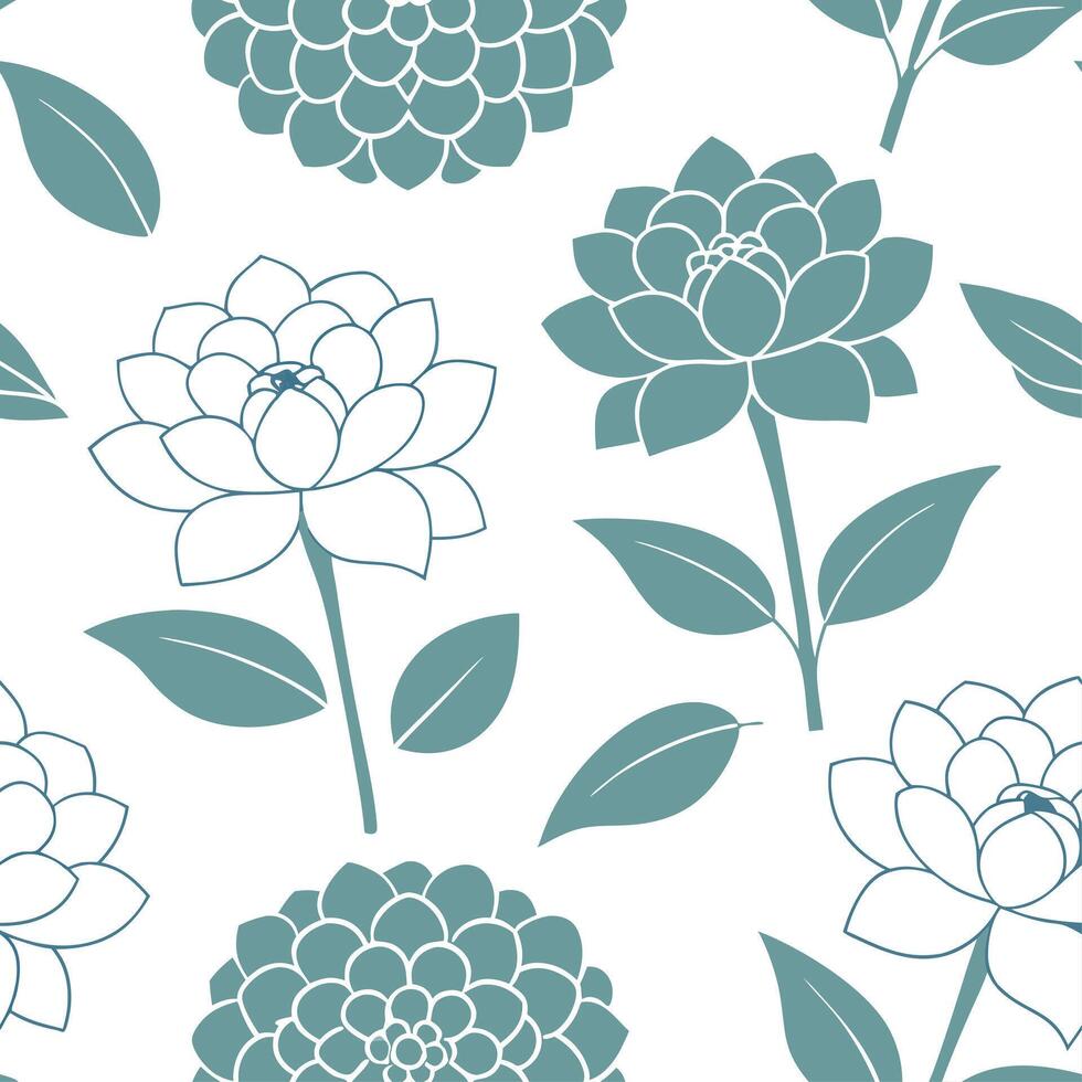 Clean Elegant spring pastel seamless tile pattern with peonies and hydrangeas for chic garden spaces concept as Chic peonies and hydrangeas arranged in soft pastel tones to enhance elega vector