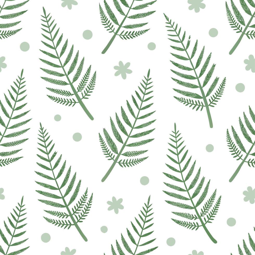 Clean Elegant spring moss and fern seamless tile pattern with soft green hues and nature inspired motifs concept as Soft green moss and ferns with nature inspired motifs create an elegan vector