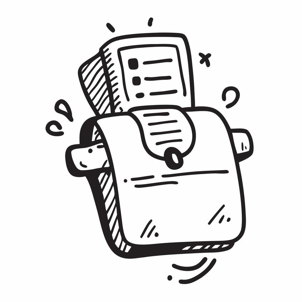 Clean Doodle line icon of a suitcase concept as A doodle line icon of a suitcase representing travel business trips and professional journeys ideal for business travel themed visuals in vector