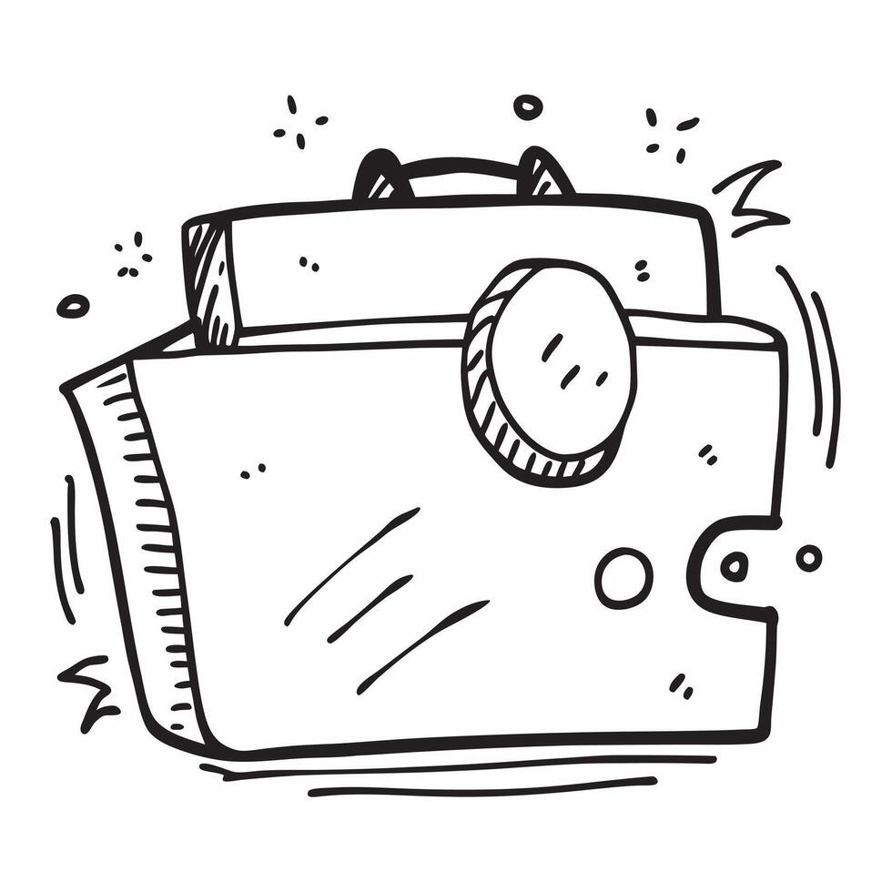 Clean Doodle line icon of a briefcase concept as A simple doodle line icon of a briefcase representing business professionalism and organization ideal for business related visuals and pr vector