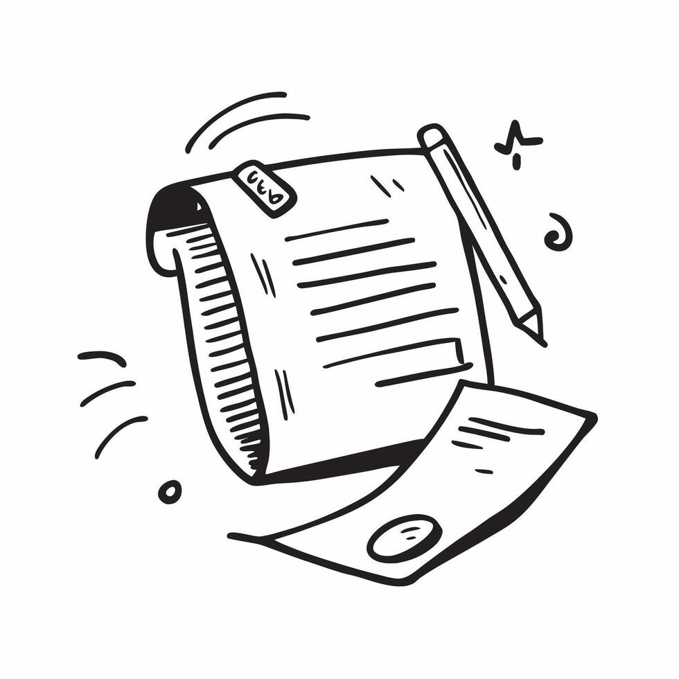 Clean Doodle line icon of a document concept as A doodle line icon of a document symbolizing paperwork business contracts and professional documentation perfect for legal and business ag vector