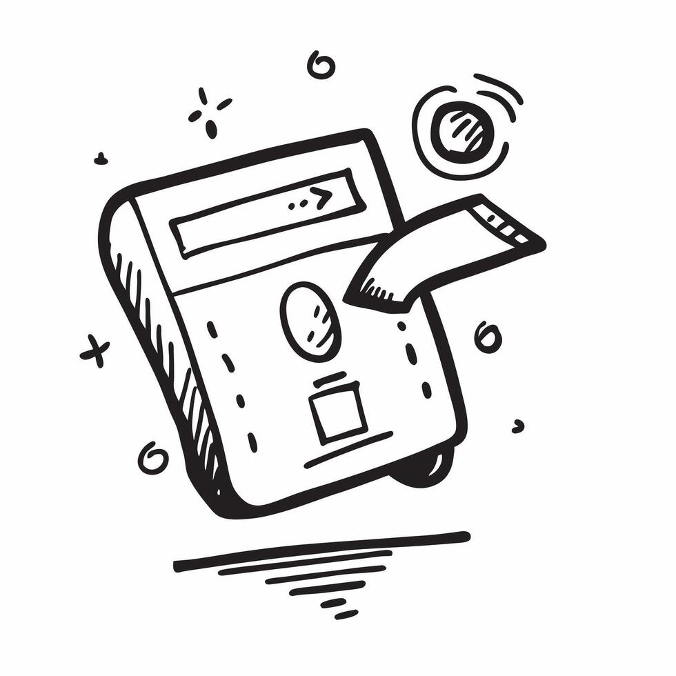 Clean Doodle line icon of a calculator concept as A doodle line icon of a calculator symbolizing calculations finance and business accounting perfect for financial and budget themed visu vector