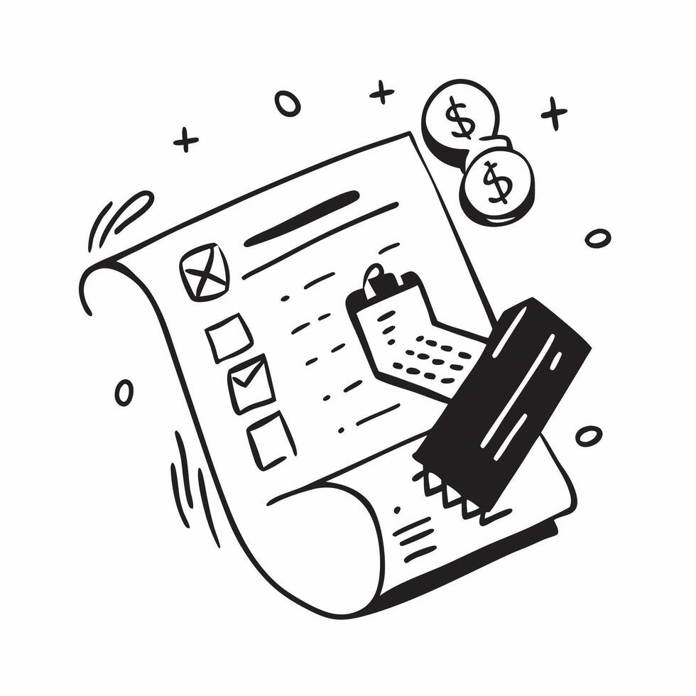 Clean Document and tax calculator icon with copy space for tax ads concept as A modern document and tax calculator icon design with generous copy space perfect for enhancing tax advertis vector