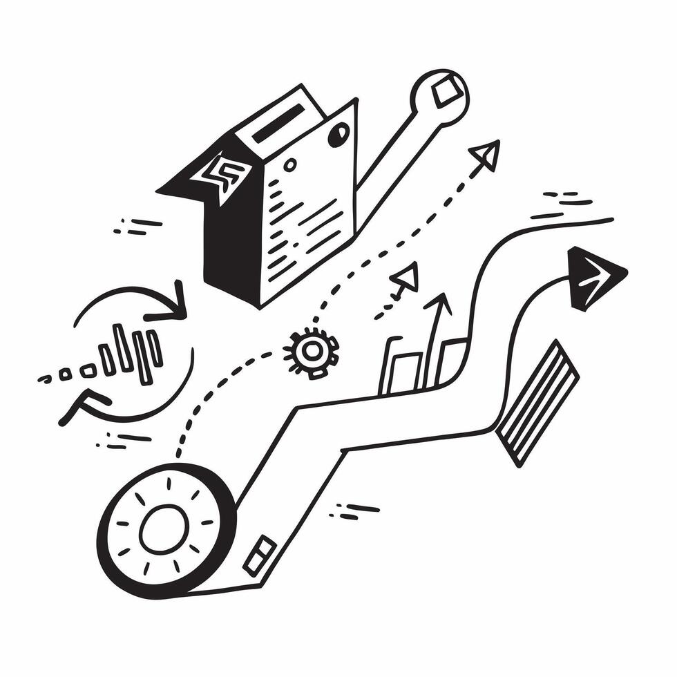 Clean Digital transformation symbol with copy space for project planning concept as An artistic rendering of a digital transformation symbol with spacious copy space suitable for project vector