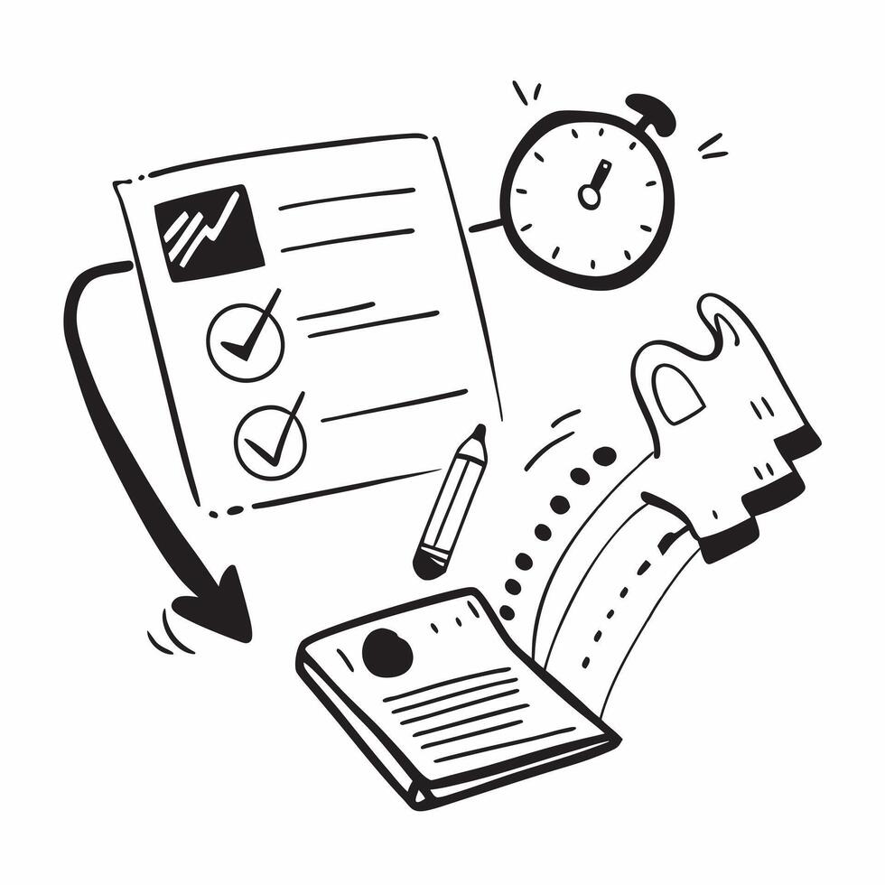Clean Digital clock and a task planner symbolizing time management and organization with ample space for text concept as A digital clock and a task planner representing tools for effect vector