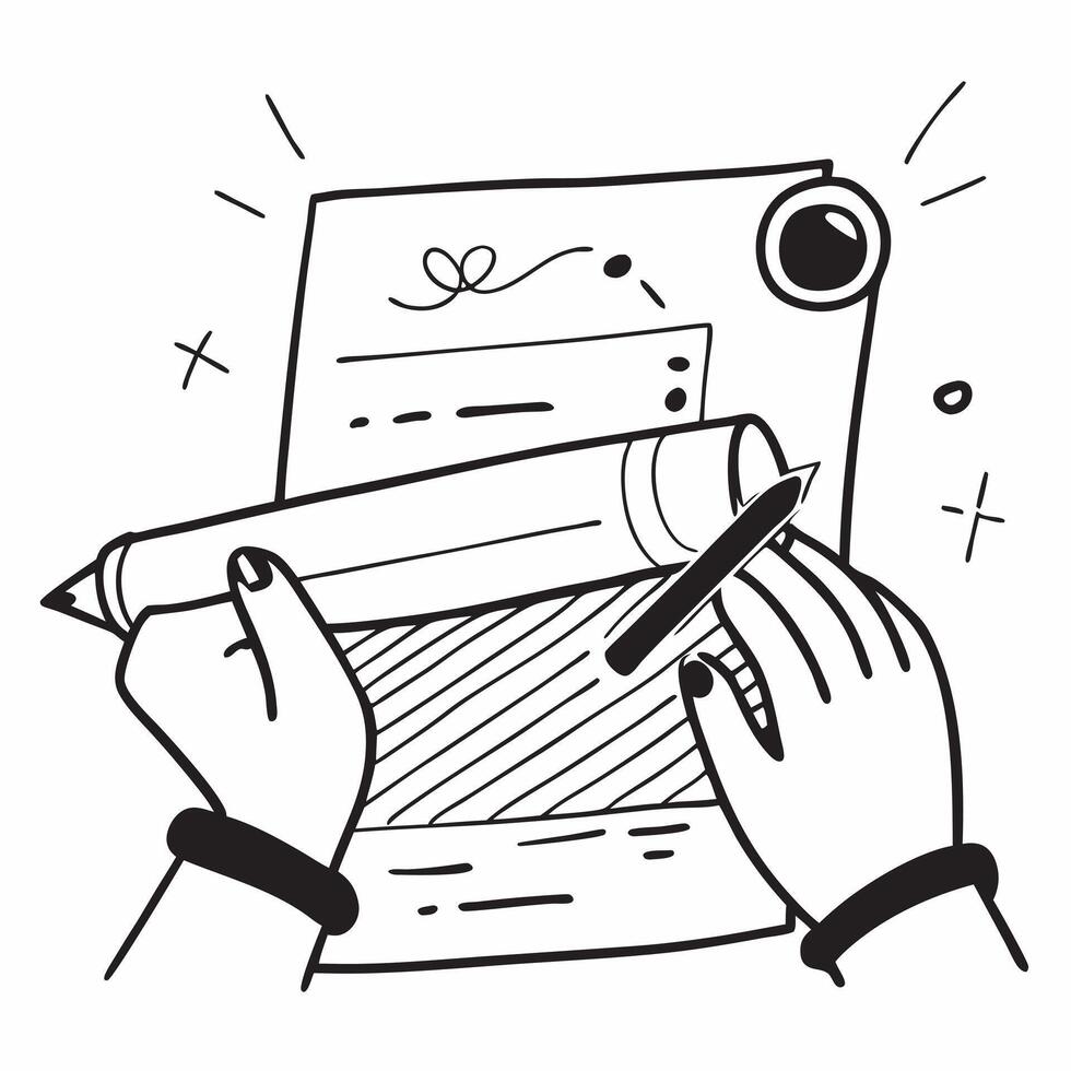 Clean Designer with a gold pencil and a blueprint representing design success with room for writing concept as A designer holding a gold pencil and a blueprint symbolizing design succes vector