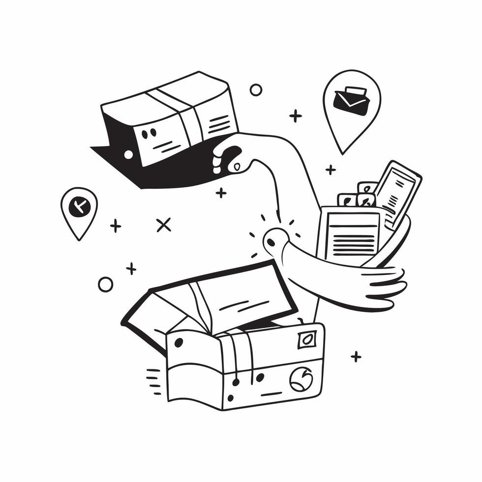 Clean Delivery illustration with copy space for business reports concept as A visually appealing delivery illustration with copy space designed to enhance business reports and presentati Set 6 vector