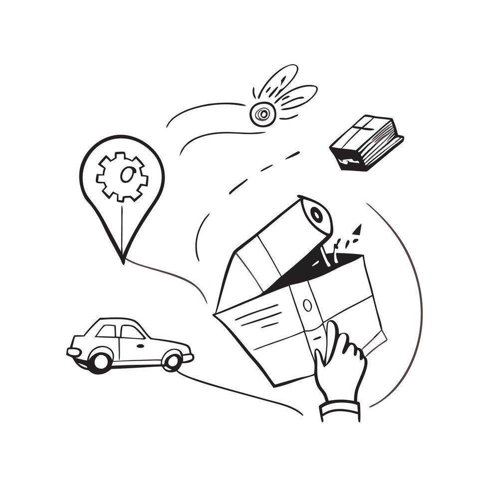 Clean Delivery illustration with space for text and graphics concept as An illustrative delivery design featuring ample space for both text and graphics perfect for illustrating logistic Set 2 vector