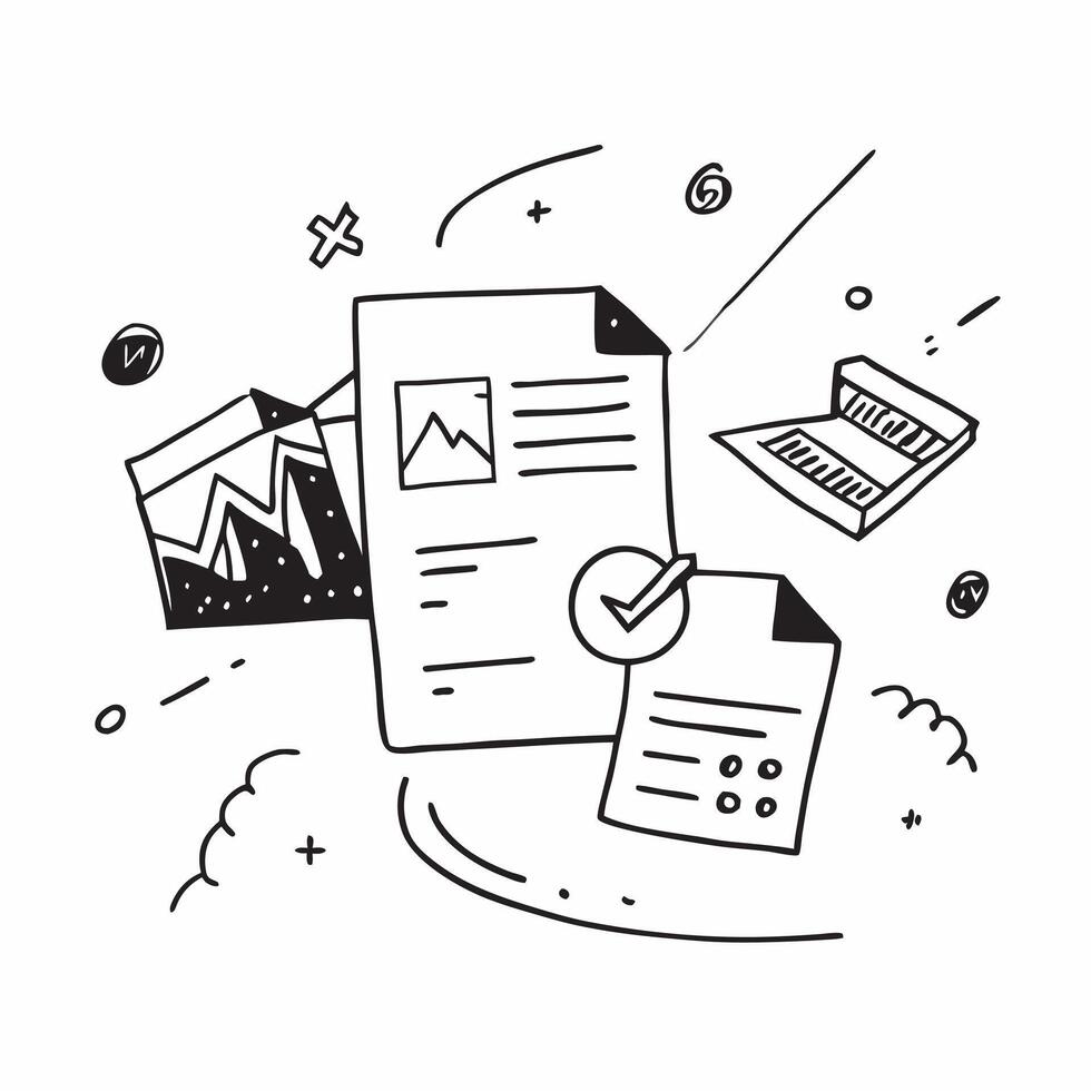 Clean Data summary icon with ample space for text and graphics concept as An iconographic data summary design offering ample space for both text and graphics perfect for illustrating com vector