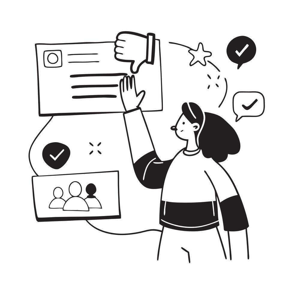 Clean Customer satisfaction illustration with blank area for customizable text concept as A creative depiction of a customer satisfaction illustration featuring a blank area for customiz Set 3 vector