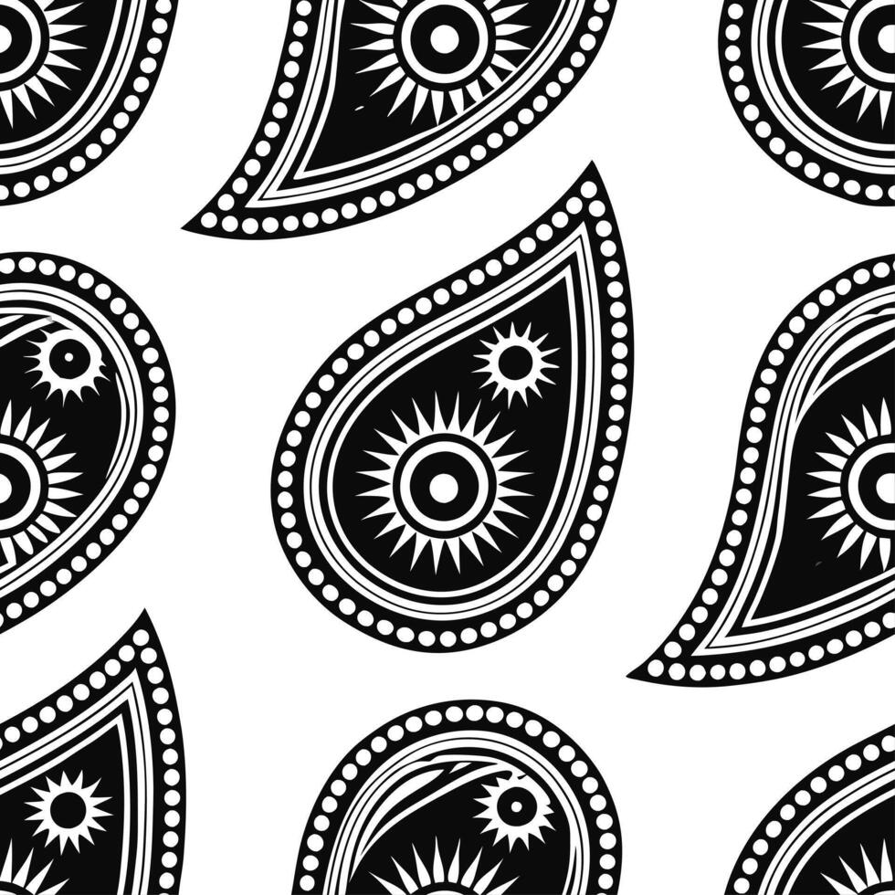 Clean Create a seamless pattern featuring paisley motifs with Art Deco influences in black and gold concept as Design a repeating pattern that combines traditional paisley shapes with Ar vector