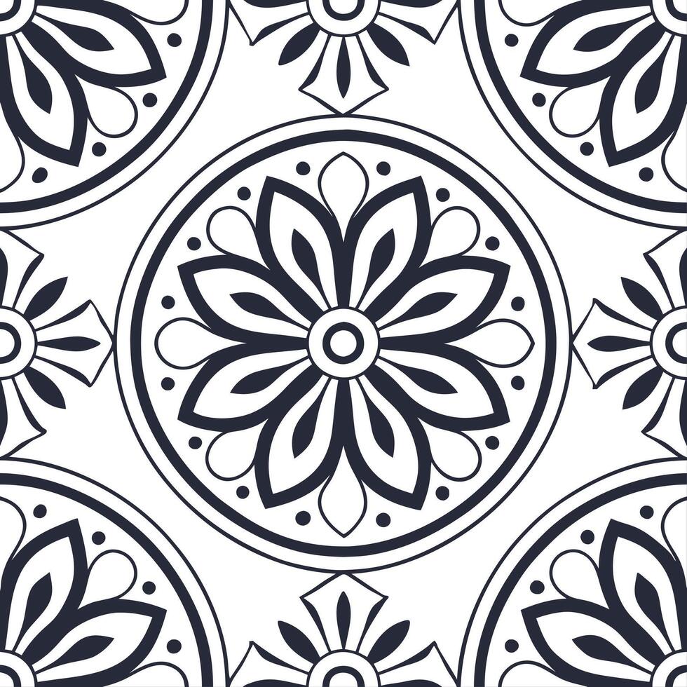 Clean Craft vintage frame seamless pattern with symmetrical tile elements ornate decorations high resolution format concept as Elegant symmetrical tile layouts blend vintage fram vector