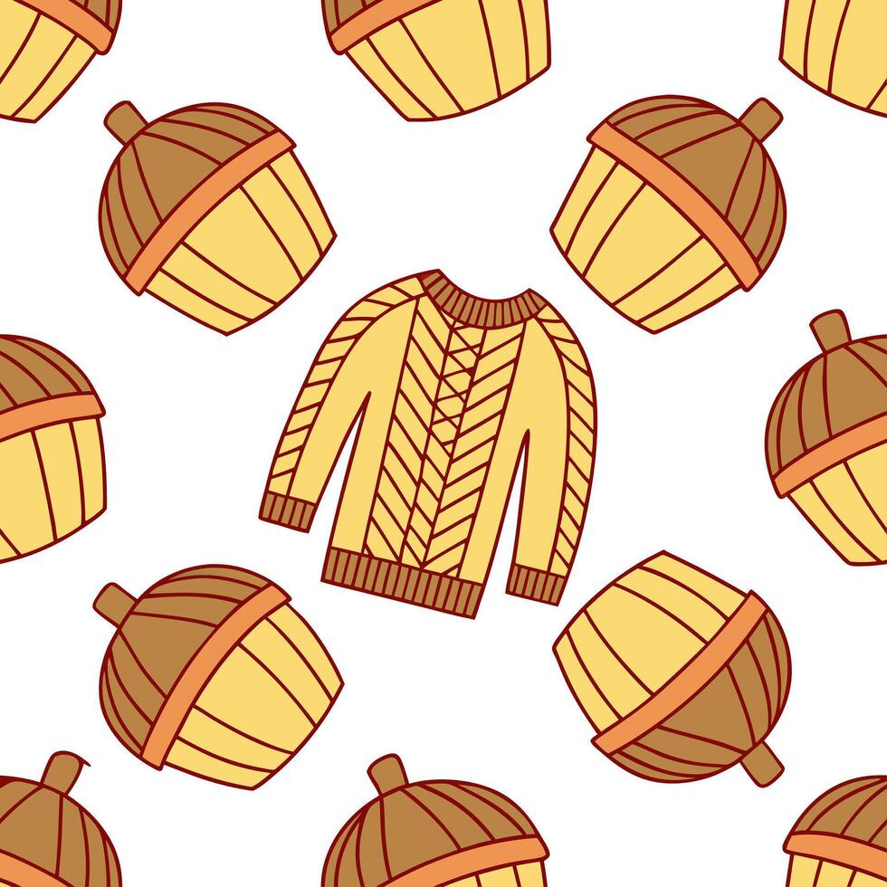 Clean Cozy knitted sweater seamless tile pattern with autumn inspired colors and textures concept as Autumn inspired colors and textures in a cozy knitted sweater seamless tile pattern i vector