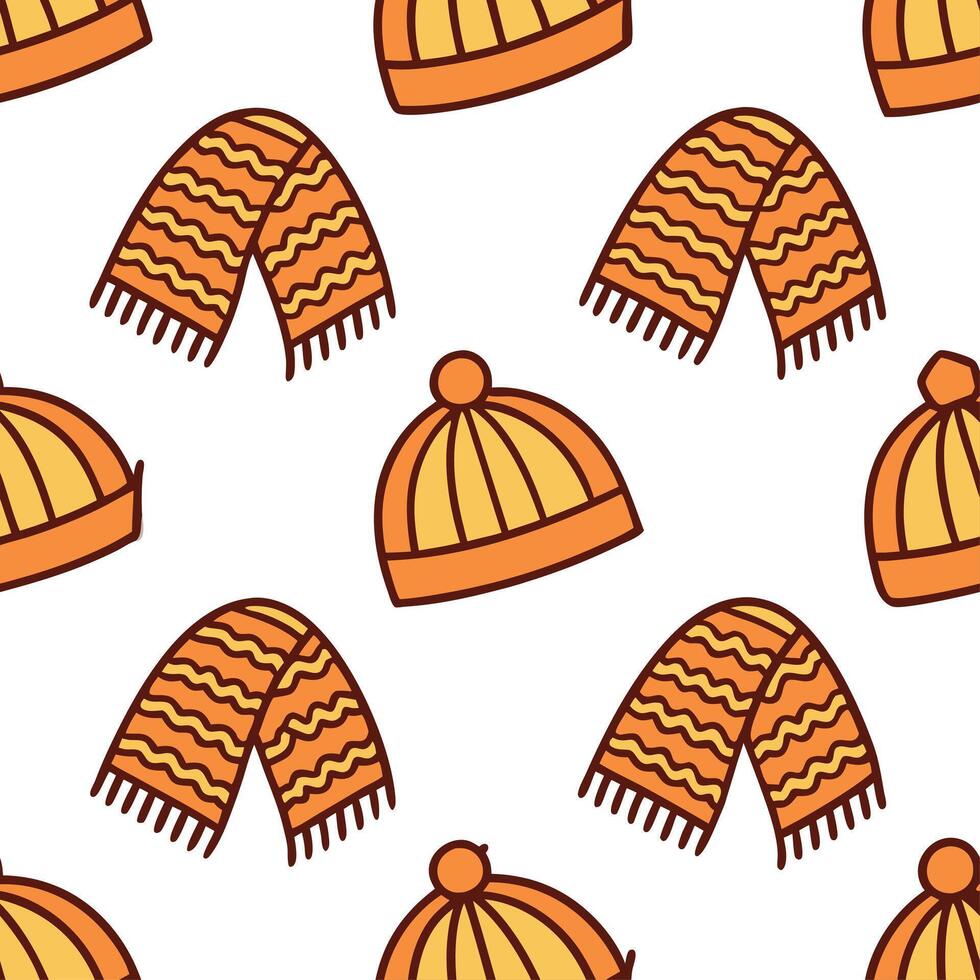 Clean Cozy knitted blanket seamless tile pattern with autumn colors and textured details concept as Autumn colors and textured details in a cozy knitted blanket create a seamless tile pa vector