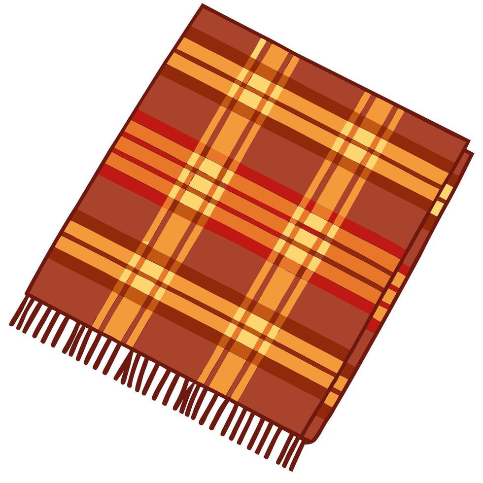 Clean Cozy autumn plaid blanket seamless tile pattern with warm colors and classic design concept as Warm colors and classic plaid design create a cozy autumn plaid blanket seamless tile vector
