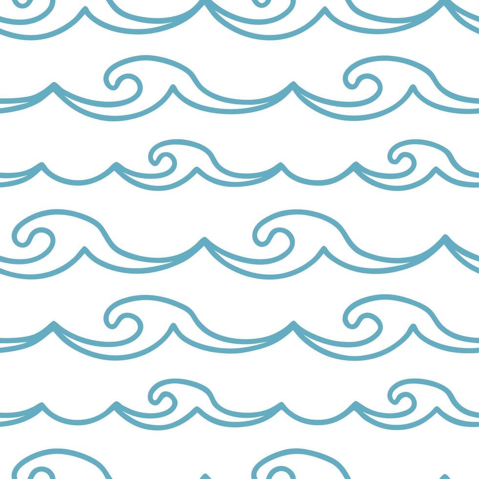 Clean Cool ocean breeze seamless tile pattern with soft waves light clouds and refreshing summer air concept as Soft waves and light clouds combine in this seamless tile pattern evoking vector