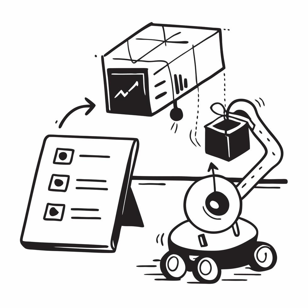 Clean Conveyor system and a stock turnover report symbolizing inventory movement in double exposure with copy space concept as A conveyor system blended with a stock turnover report rep vector