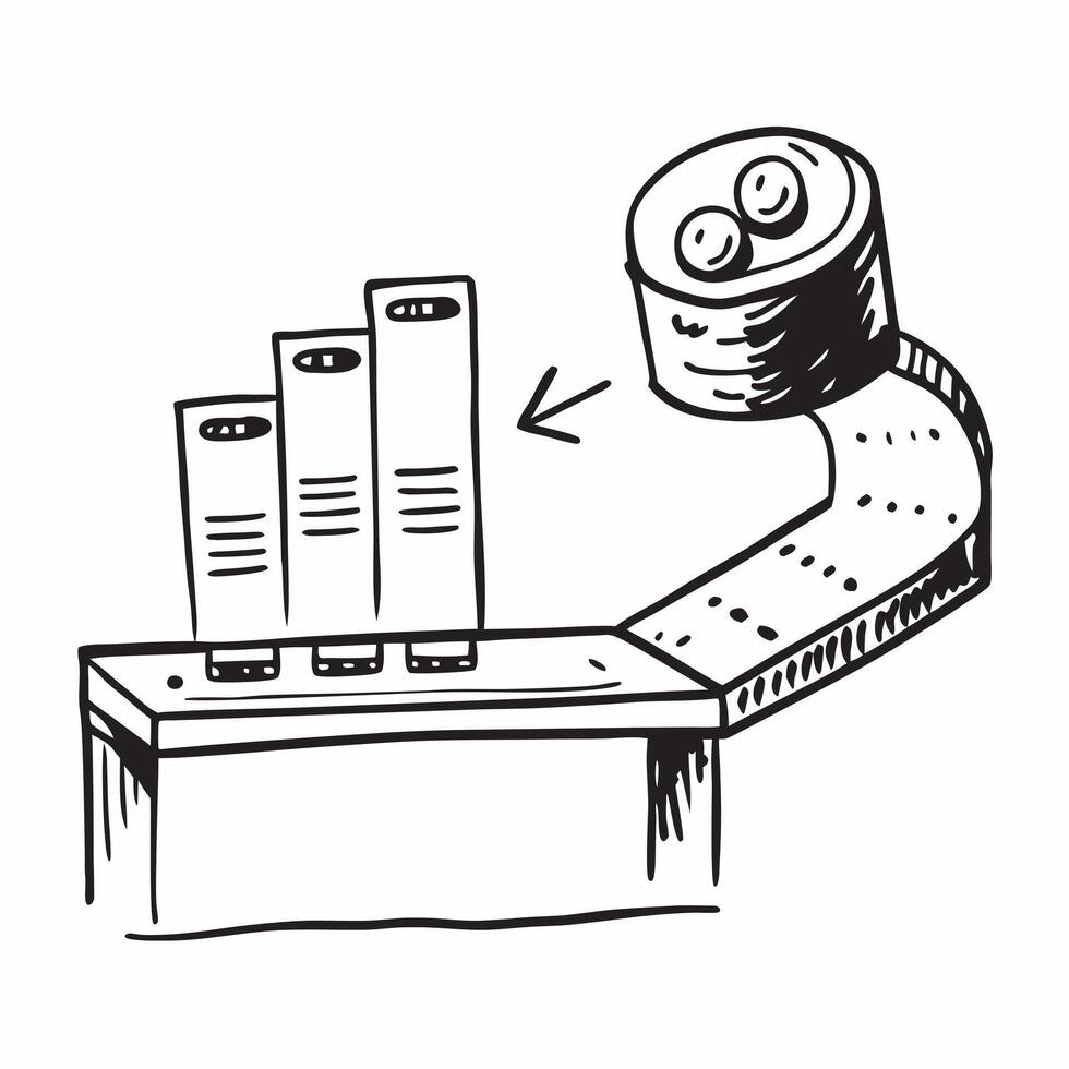 Clean Conveyor belt and a stock flow report symbolizing inventory flow in double exposure with copy space concept as A conveyor belt blended with a stock flow report representing invent vector