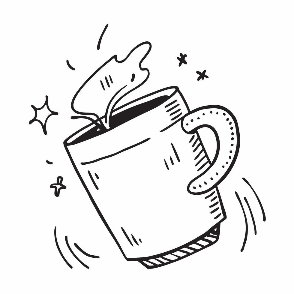 Clean Coffee cup illustration with space for text and icons on a white background concept as A versatile coffee cup illustration featuring space for both text and icons on a clean white vector