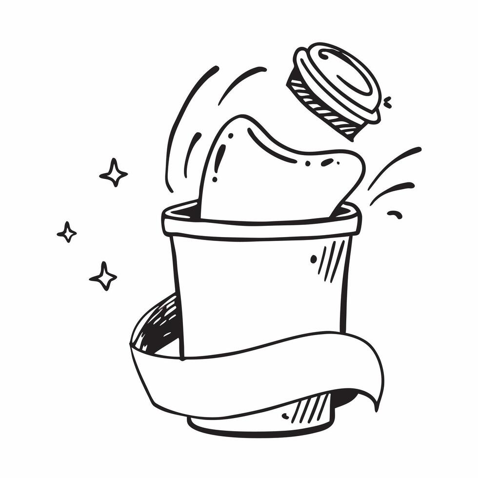 Clean Coffee cup and a thank you note symbolizing appreciation in the workplace with ample space for text concept as A coffee cup and a thank you note representing appreciation in the w vector