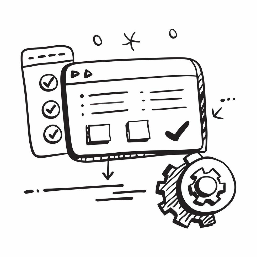 Clean Code dashboard and code deployment icon with copy space for software presentations concept as A visually appealing code dashboard and code deployment icon with ample copy space des vector