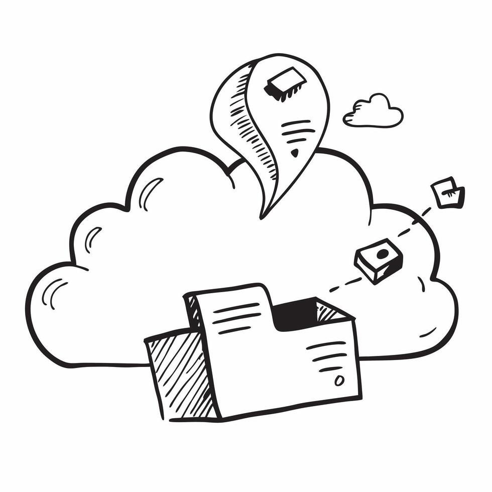 Clean Cloud service symbol with copy space for project planning concept as An artistic rendering of a cloud service symbol with spacious copy space suitable for project planning goal set Set 7 vector