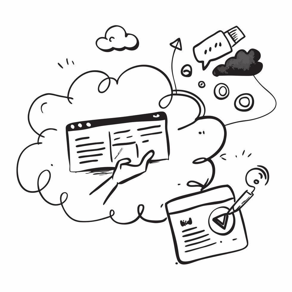 Clean Cloud service illustration with space for text and graphics concept as An illustrative cloud service design featuring ample space for both text and graphics perfect for illustratin vector